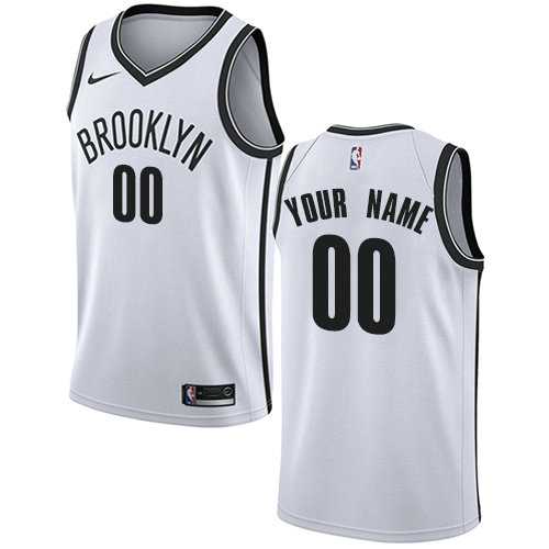 Men & Youth Customized Brooklyn Nets White Nike Association Edition Jersey